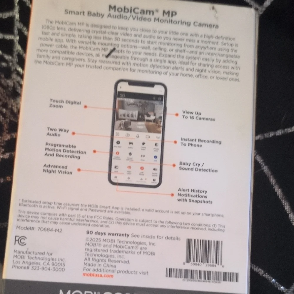 Cam MP Smart Baby Monitoring Camera - Black and White